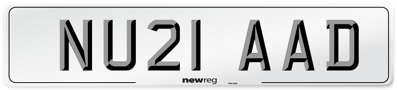 NU21 AAD Number Plate from New Reg
